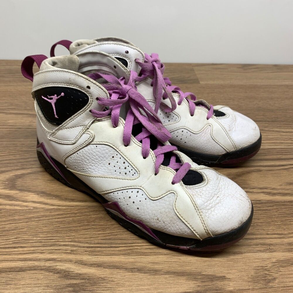 Nike Air Jordan VII 7 Retro GG GS White Fuchsia Glow Purple 442960-127 Size 8Y